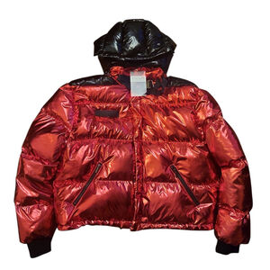 NEW GVAPI Down Jacket Size XXL Black Red Hooded Puffer Limited Edition 100pc